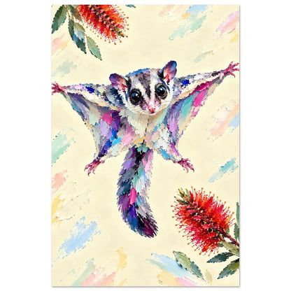 Sugar Glider Painted Australian Animal Fine Art Poster 60x90 cm 24x36″