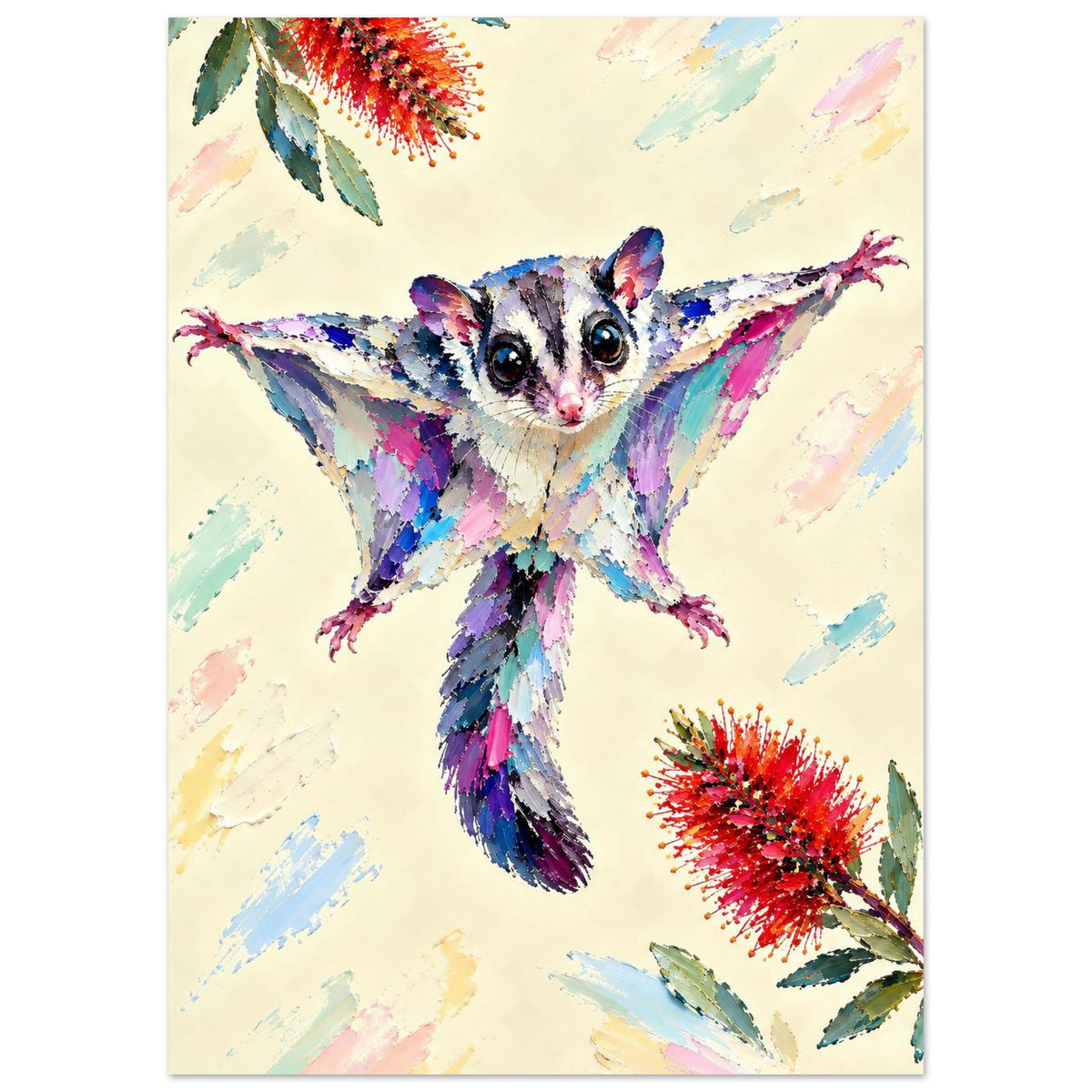 Sugar Glider Painted Australian Animal Fine Art Poster 50x70 cm 20x28″