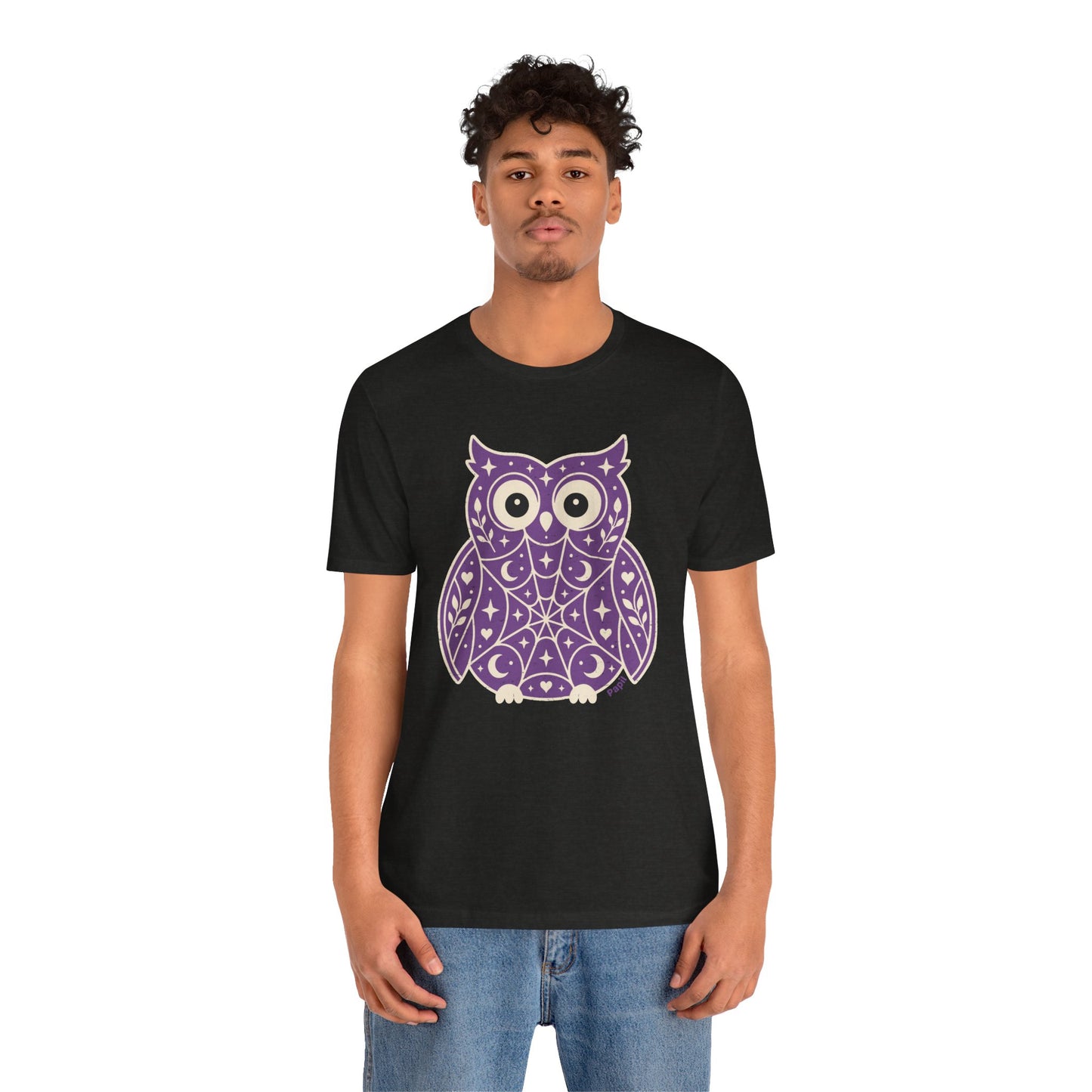 Enchanted Owl Halloween Graphic Tee | Vintage Woodland Owl T-Shirt - Purple