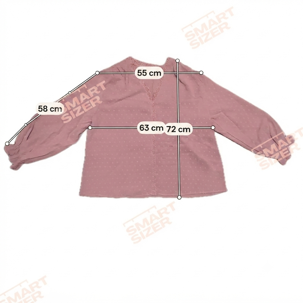Shein Women's 2XL Pink Swiss Dot Blouse Lace Trim NWOT