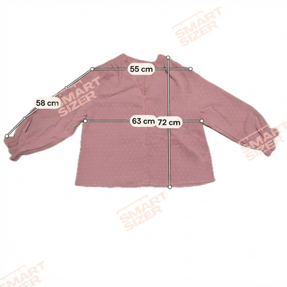 Shein Women's 2XL Pink Swiss Dot Blouse Lace Trim NWOT