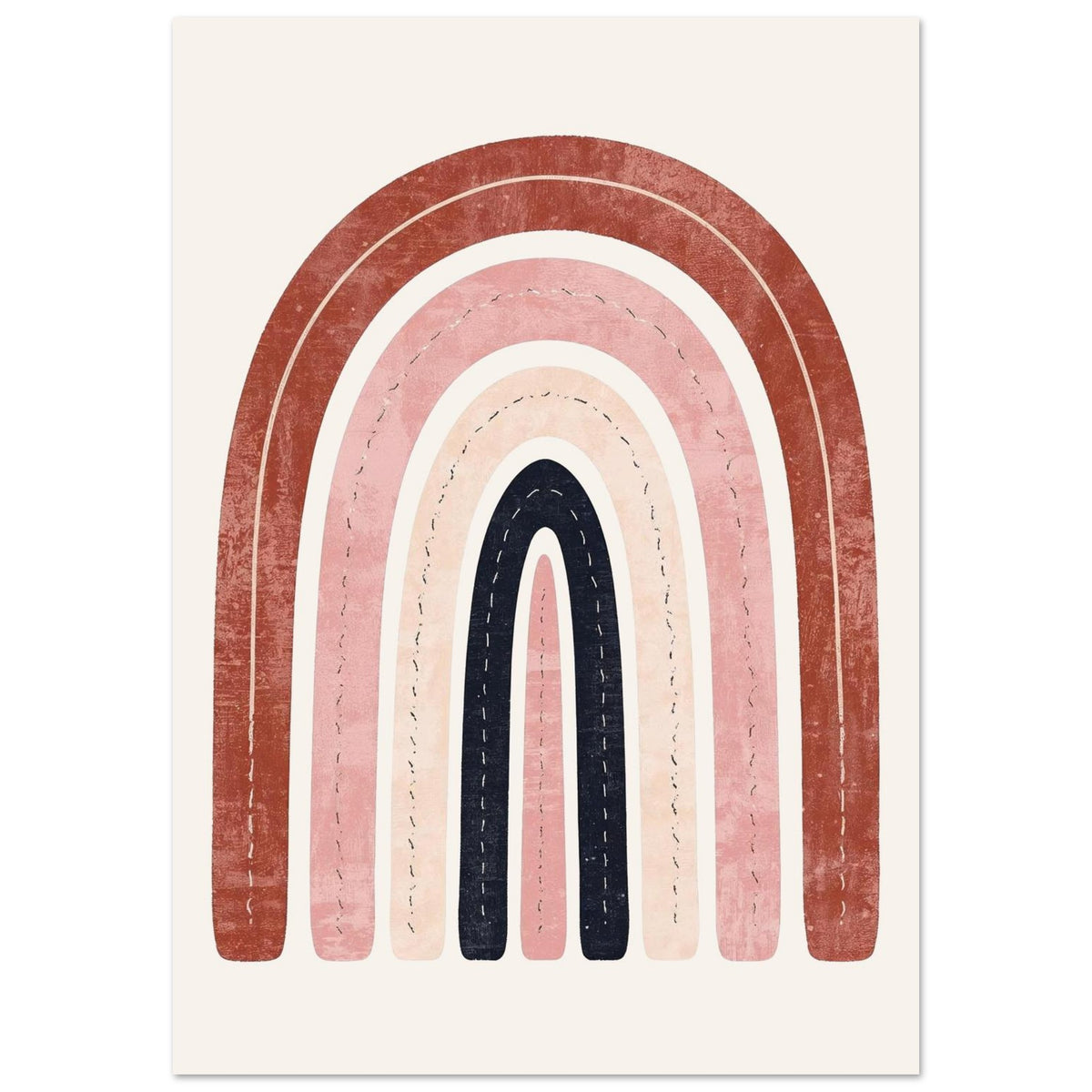 Boho Rainbow Serenity Fine Art Poster - Modern Earthy Nursery Decor & Art Print A1 (59.4 x 84.1 cm)