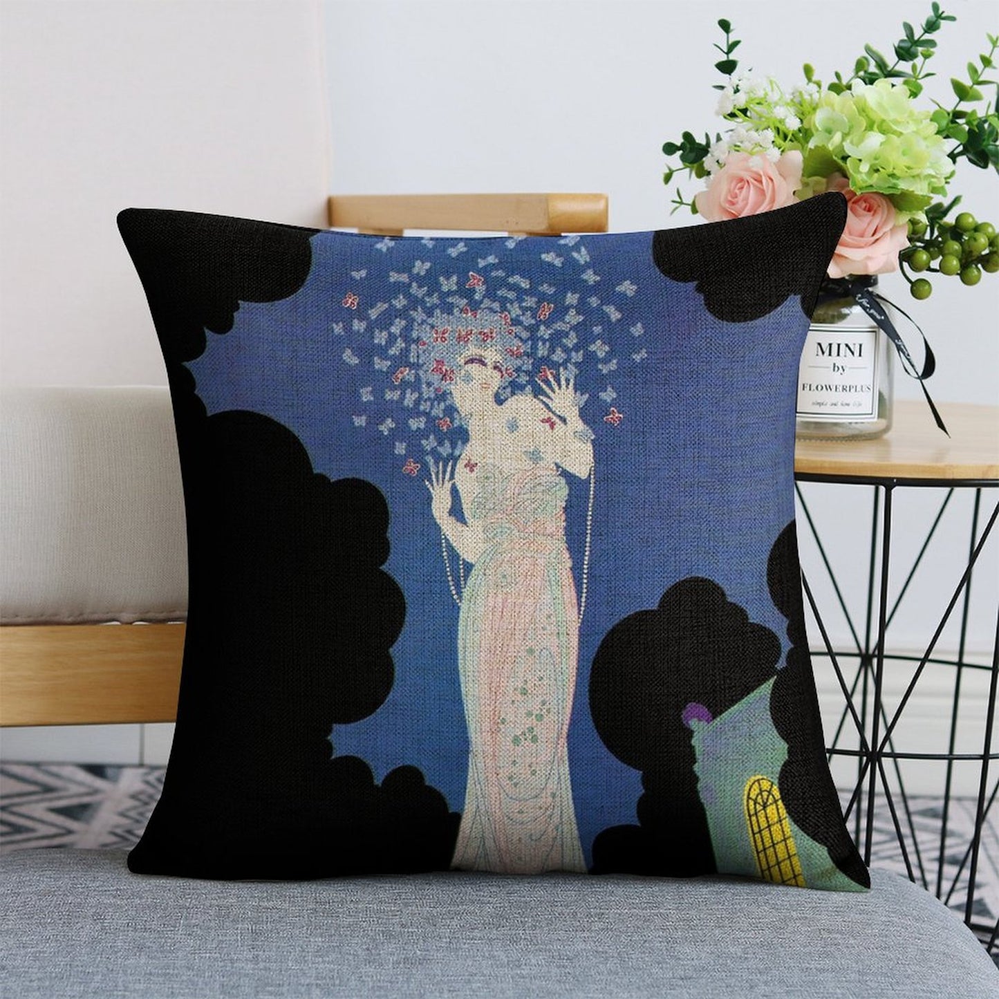 Ms Vogue Linen Double Sided Throw Pillow Cushion Cover | 45×45 cm