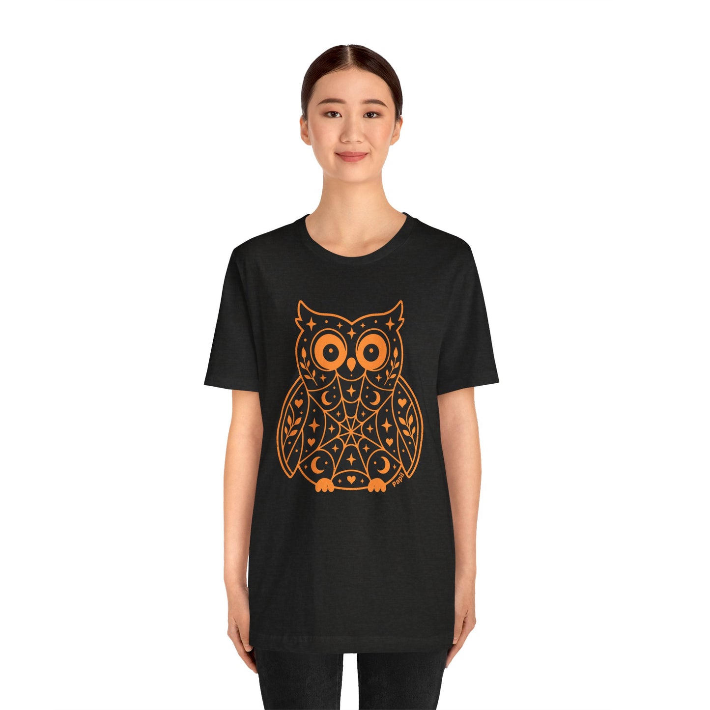 Enchanted Owl Halloween Graphic Tee | Vintage Woodland Owl T-Shirt - Black