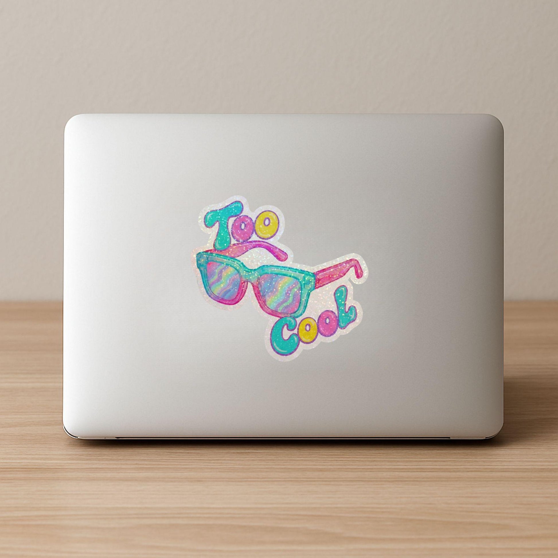 Too Cool Retro Sunglasses | 90s Aesthetic | Glitter Vinyl | Die-Cut Sticker