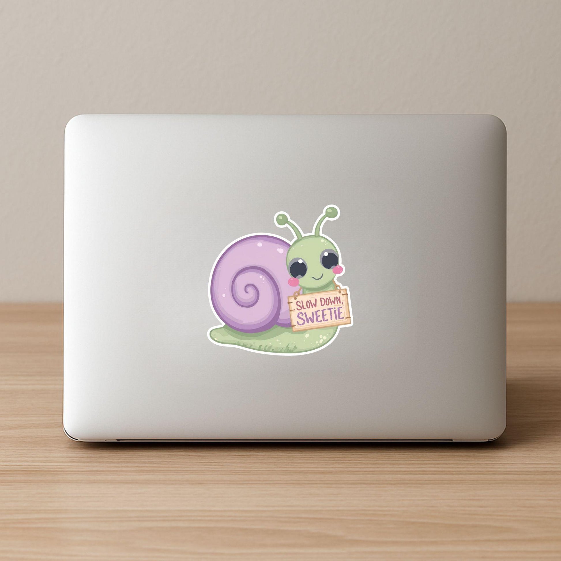 Slow Down Sweetie Snail | Motivational | White Vinyl | Die-Cut Sticker