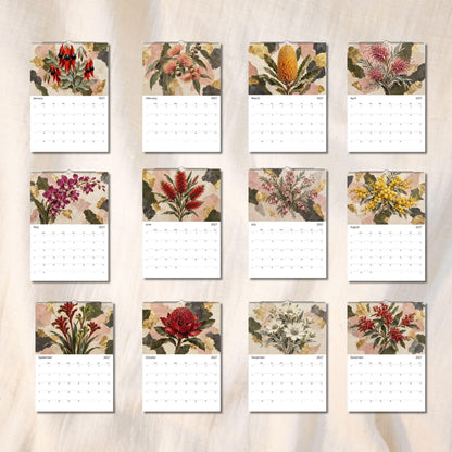 Australian Native Flowers 2027 Wall Calendar | A3 Fine Art Botanical Wildflower Calendar
