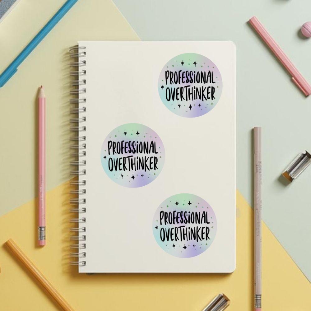 Professional Overthinker Rainbow Quote | Relatable | Holographic Foil | Kiss-Cut Sticker