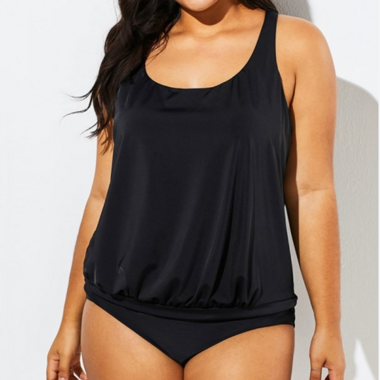 Meet Curve Women's Black Racerback Swim Set | XL (20-22) | Wire-Free | New