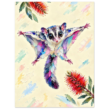 Sugar Glider Painted Australian Animal Fine Art Poster 60x80 cm 24x32″