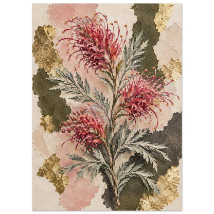 Grevillea Australian Native Flower Fine Art Poster 13x18 cm 5x7″