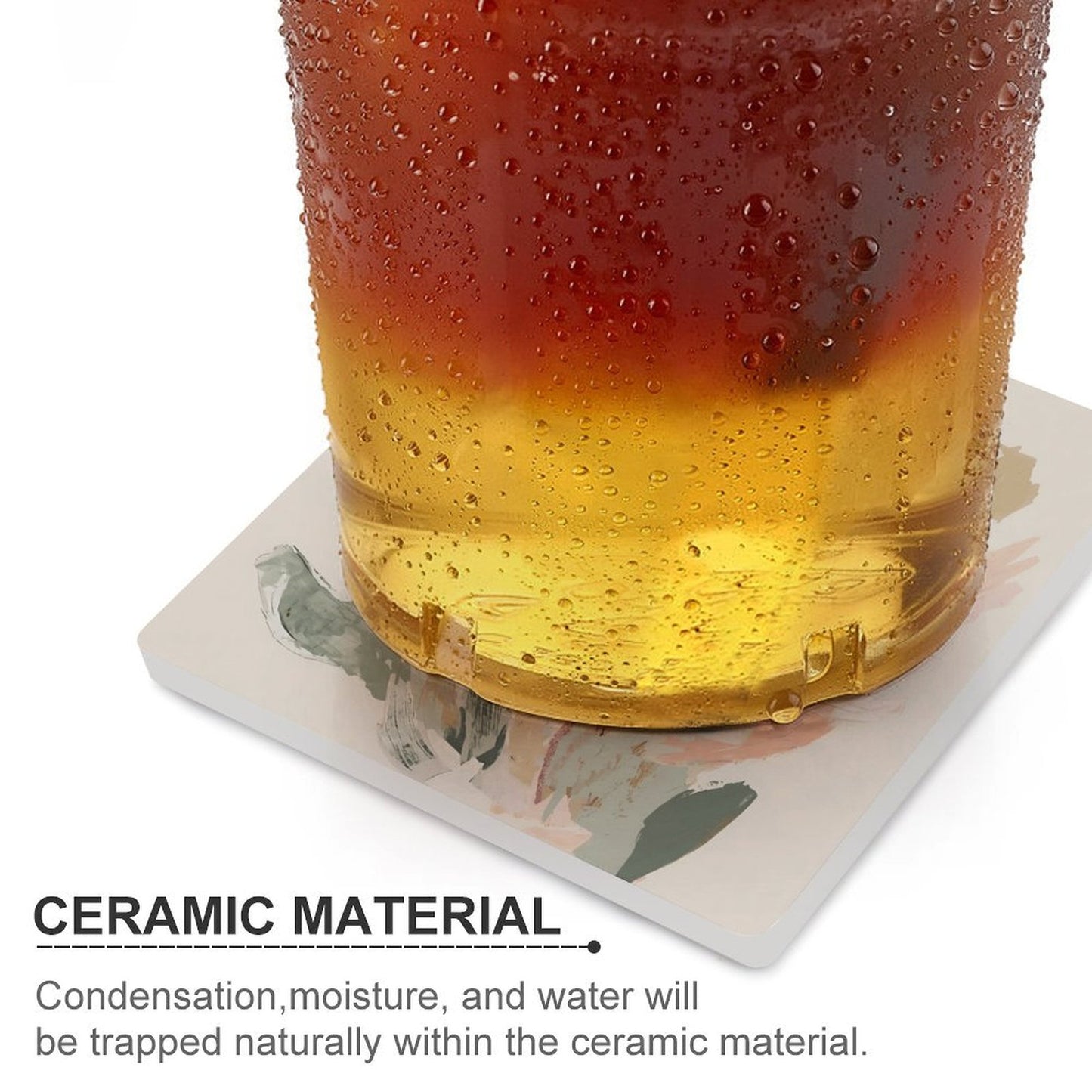 Abstract Floral Modern Minimalist Botanical Ceramic Coasters (Set of 4 or 6)