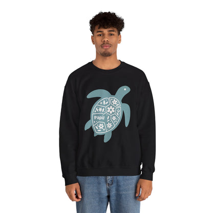 Turtle Graphic Sweatshirt — Floral Sea Turtle Crewneck