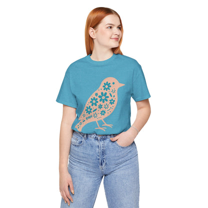 Floral Spring Bird Graphic T-Shirt