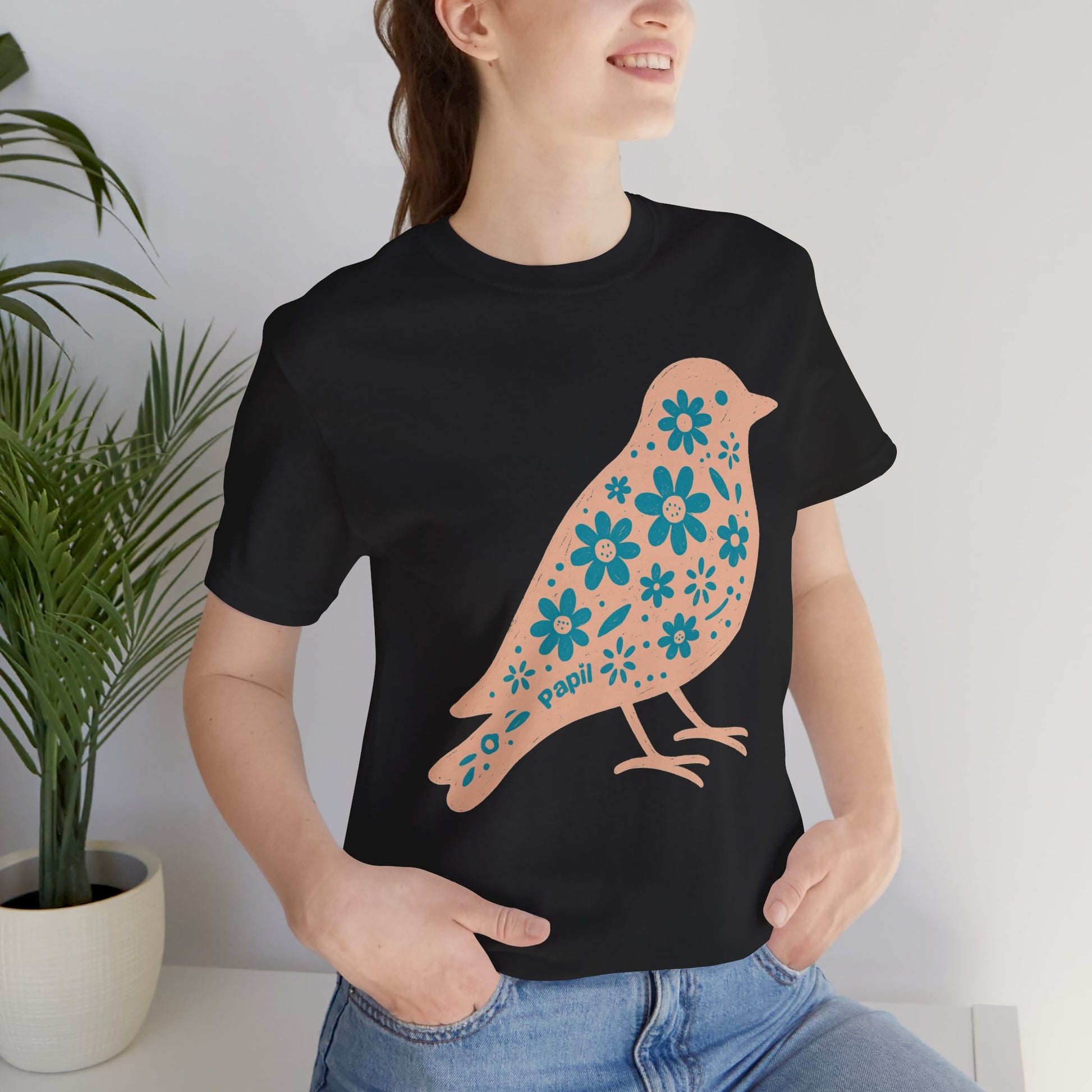 Floral Spring Bird Graphic T-Shirt