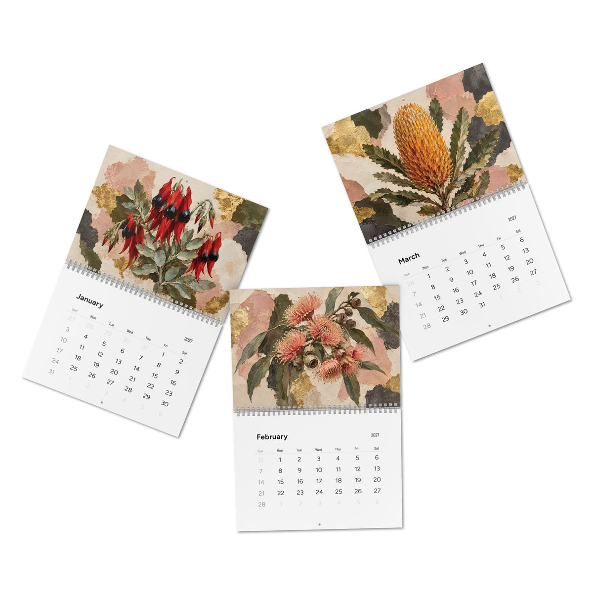 Australian Native Flowers 2027 Wall Calendar – Modern Fine Art Botanical