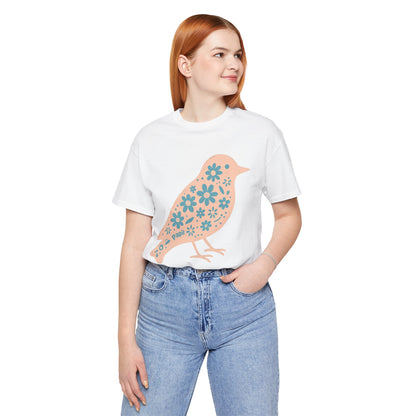 Floral Spring Bird Graphic T-Shirt