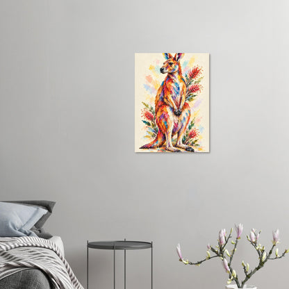 Kangaroo Painted Australian Animal Fine Art Poster