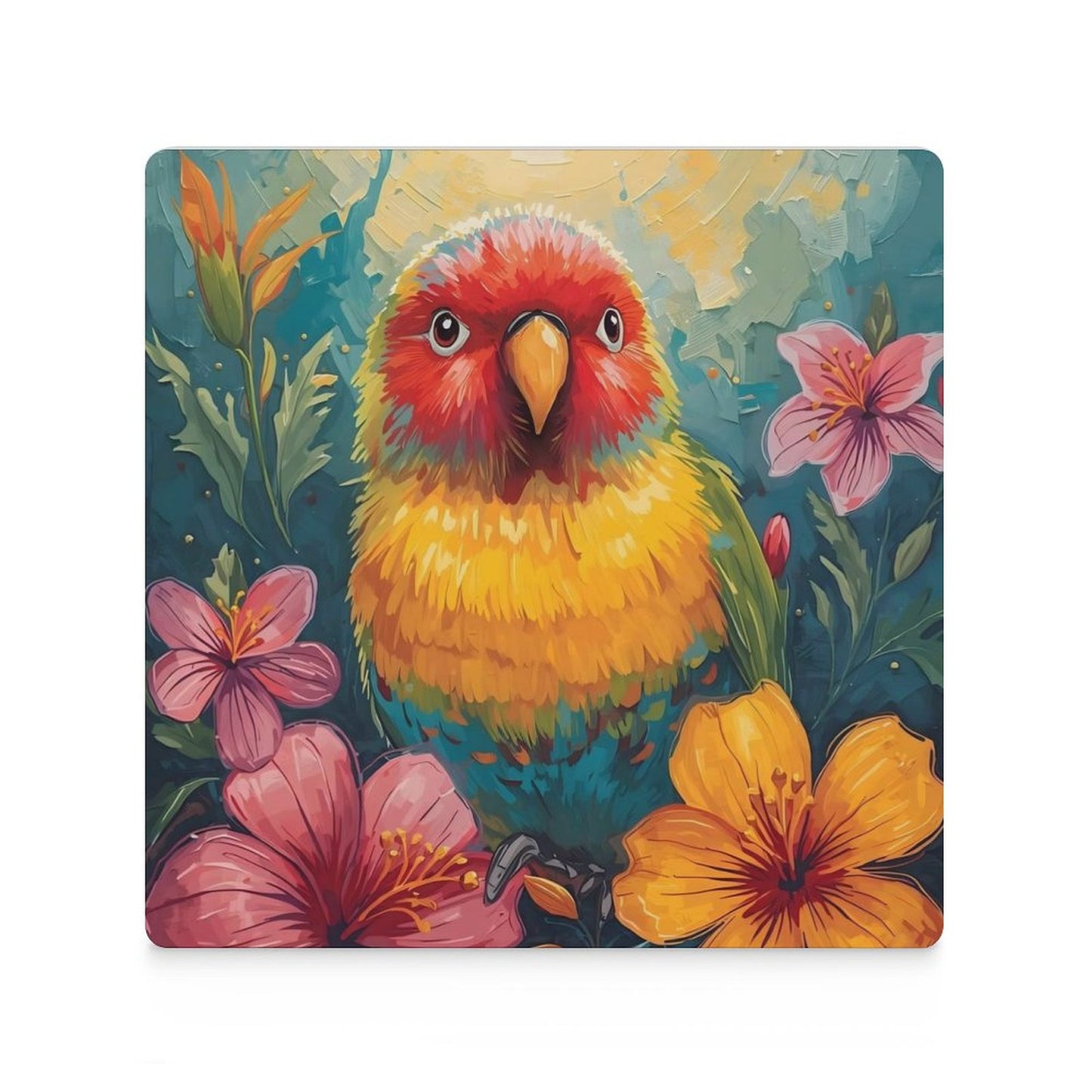 Tropical Lovebird Ceramic Coasters (Set of 4 or 6)