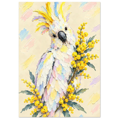 Cockatoo Painted Australian Animal Fine Art Poster 21x29.7 cm 8x12"