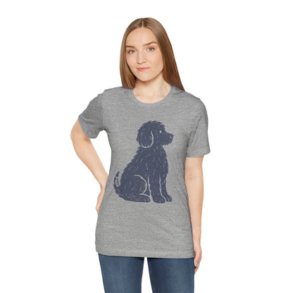 Cute Sitting Puppy Unisex T-Shirt — Whimsical Dog Graphic Tee