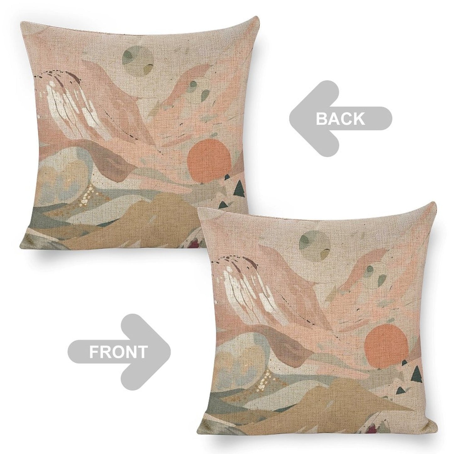 Celestial Dusk – Abstract Pastel Landscape Linen Cushion Covers | 45 x 45cm | Set of 2