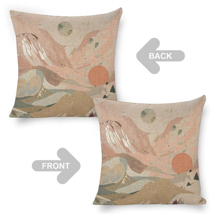 Celestial Dusk – Abstract Pastel Landscape Linen Cushion Covers | 45 x 45cm | Set of 2