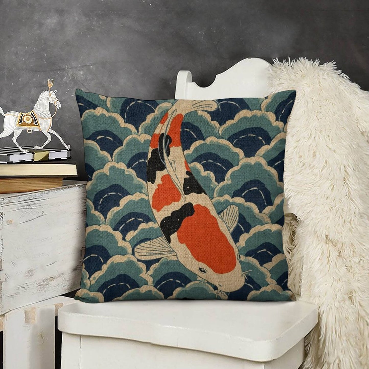 Floral Fox Linen Double Sided Throw Pillow Cushion Covers |45×45 cm | Set of 2