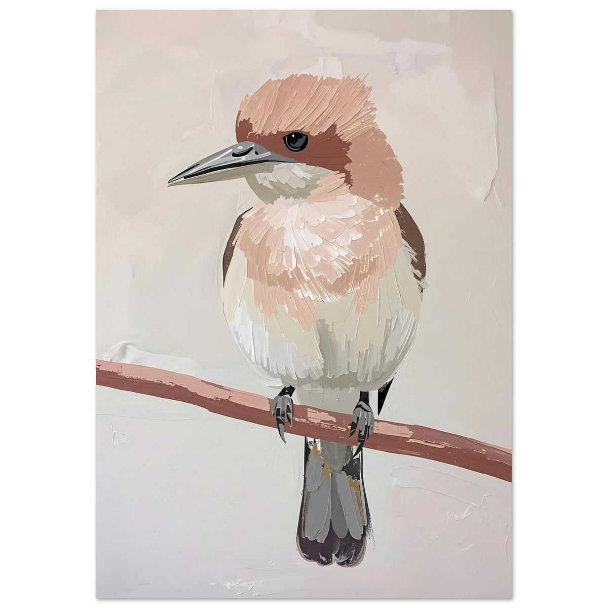 Elegant Neutral Toned Bird Fine Art Poster – Vivid Color Choices and Sizes 21x29.7 cm 8x12"