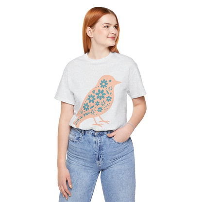 Floral Spring Bird Graphic T-Shirt