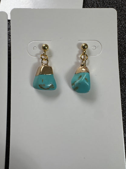Natural Raw Stone Dangle Earrings