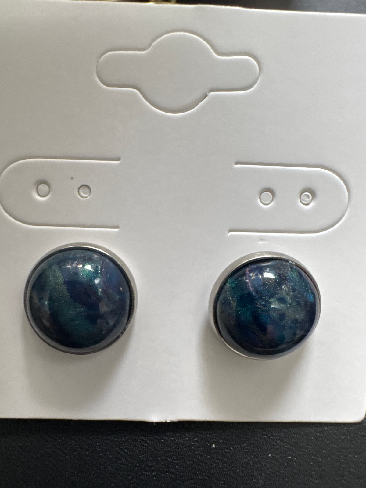 Blue Resin Stud | Stainless Steel