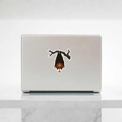 Count Bat-ula Vampire Fruit Bat | Halloween Vintage | White Vinyl | Die-Cut Sticker
