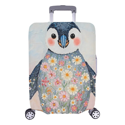 Floral Penguin Luggage Cover