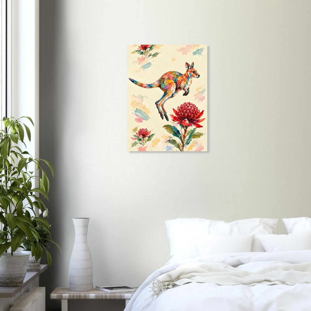 Wallaby Painted Australian Animal Fine Art Poster