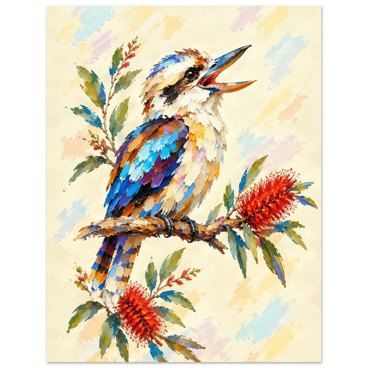 Kookaburra Painted Australian Animal Fine Art Poster 27x35 cm 11x14″