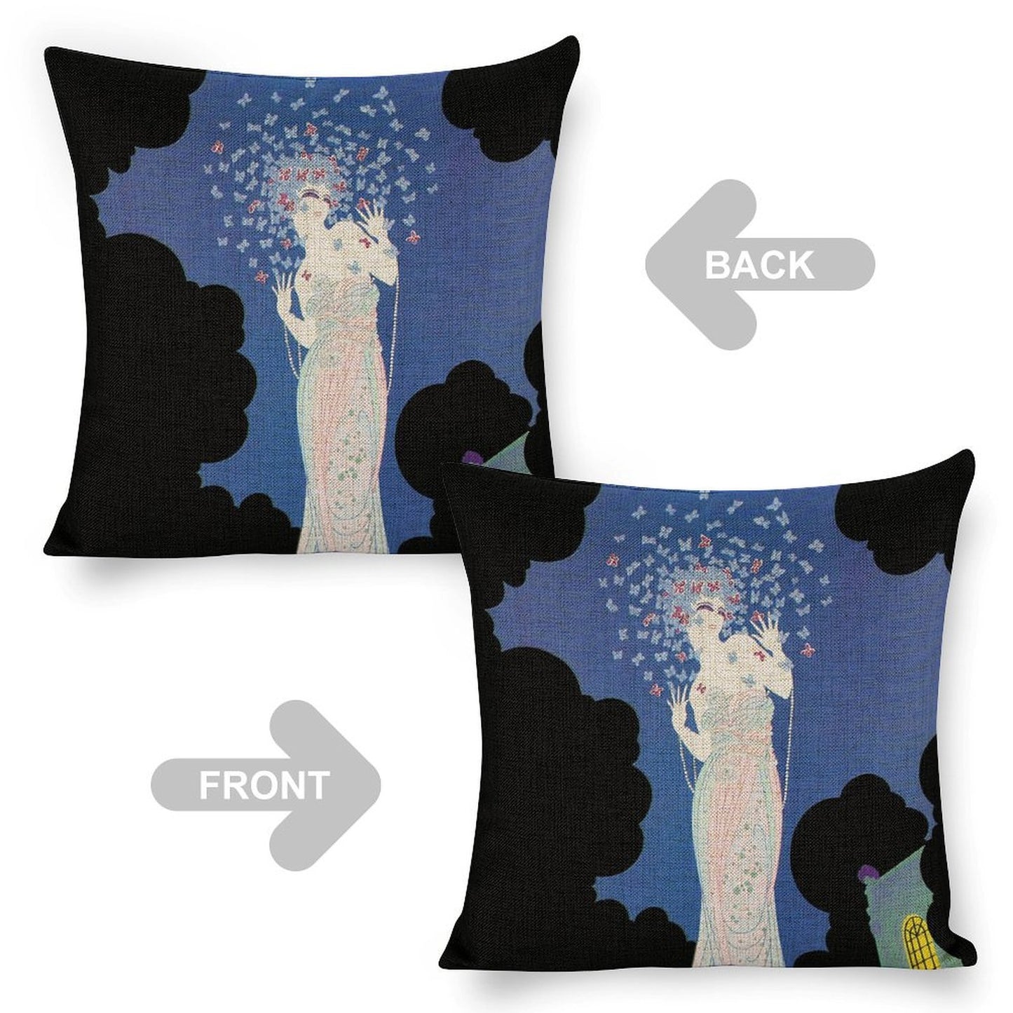 Ms Vogue Linen Cushion Pillow Cover — Double-Sided Print, 45×45cm