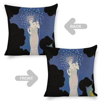 Ms Vogue Linen Cushion Pillow Cover — Double-Sided Print, 45×45cm