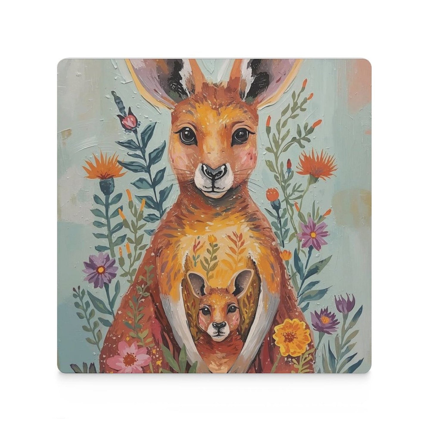 Kangaroo & Joey Ceramic Coasters (Set of 4 or 6)