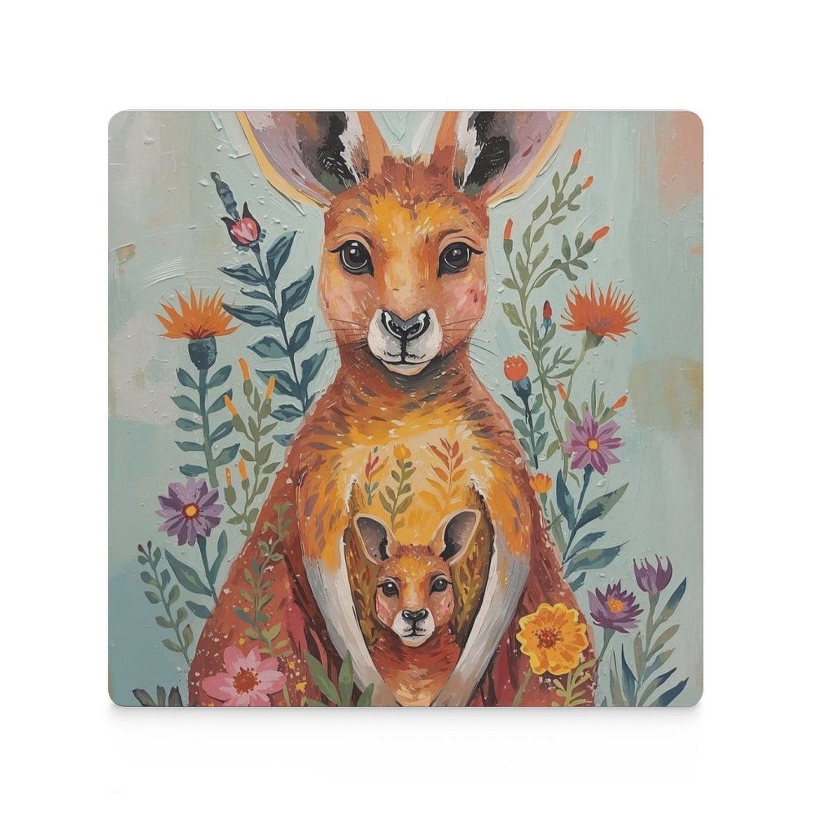 Kangaroo & Joey Ceramic Coasters (Set of 4 or 6)