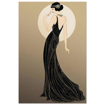 Roaring Twenties Art Deco Diva Fine Art Poster - Glamorous Flapper Style in Various Sizes 40x60 cm 16x24″