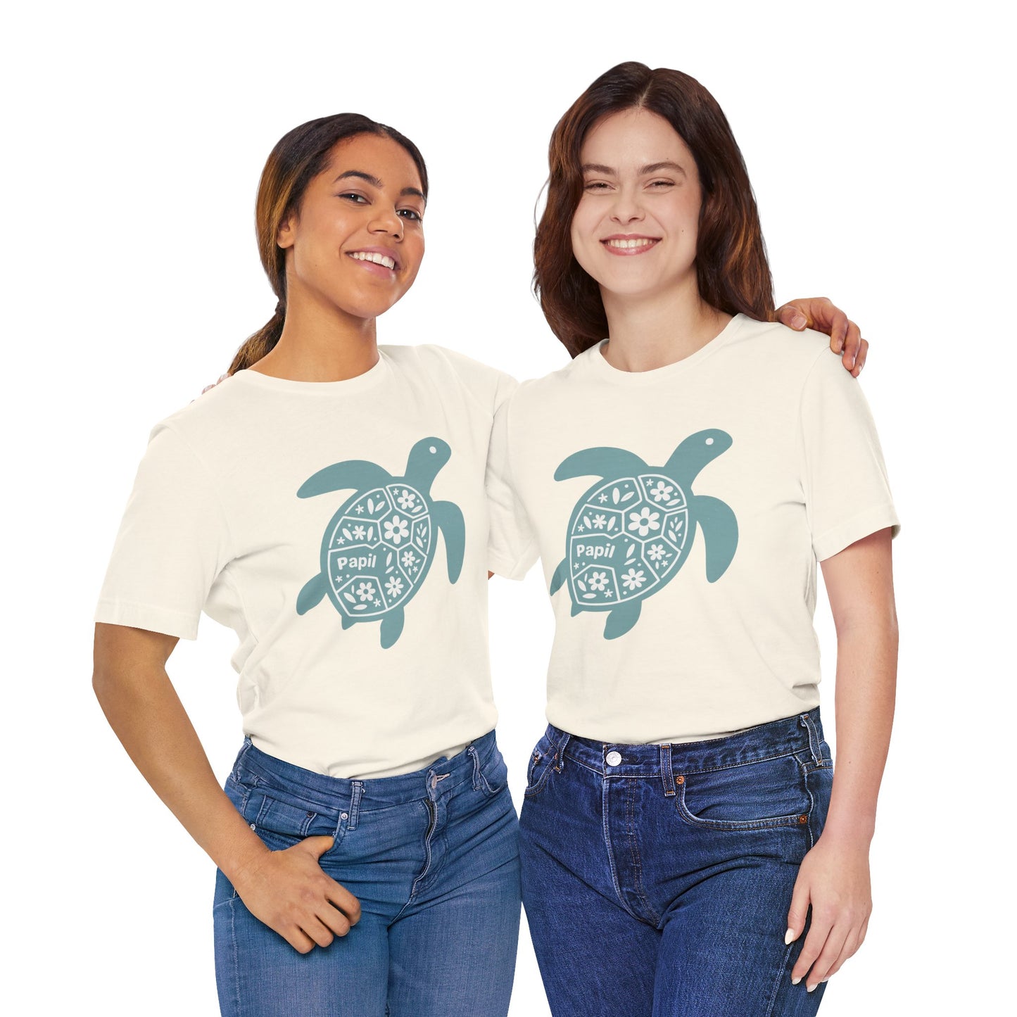 Sea Turtle Graphic Tee — Papil Floral Shell T-Shirt
