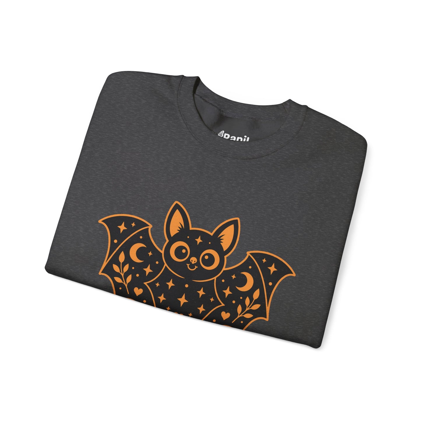 Cute Purple Bat Crewneck Sweatshirt | Kawaii Night Sky Halloween Pullover