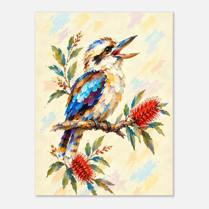Kookaburra Painted Australian Animal Fine Art Poster