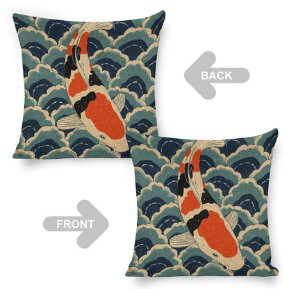 Floral Fox Linen Double Sided Throw Pillow Cushion Covers |45×45 cm | Set of 2