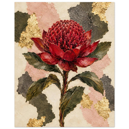 Waratah Australian Native Flower Fine Art Poster 40x50 cm 16x20″