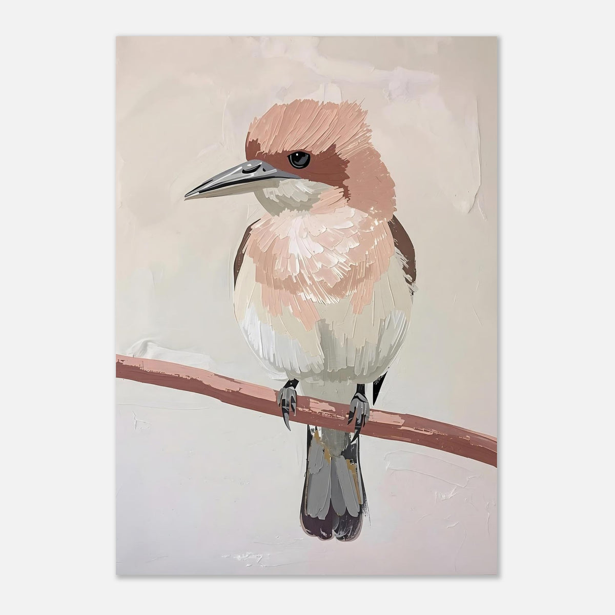 Elegant Neutral Toned Bird Fine Art Poster – Vivid Color Choices and Sizes
