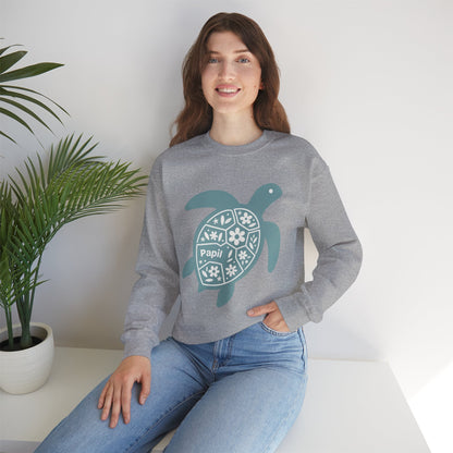 Turtle Graphic Sweatshirt — Floral Sea Turtle Crewneck