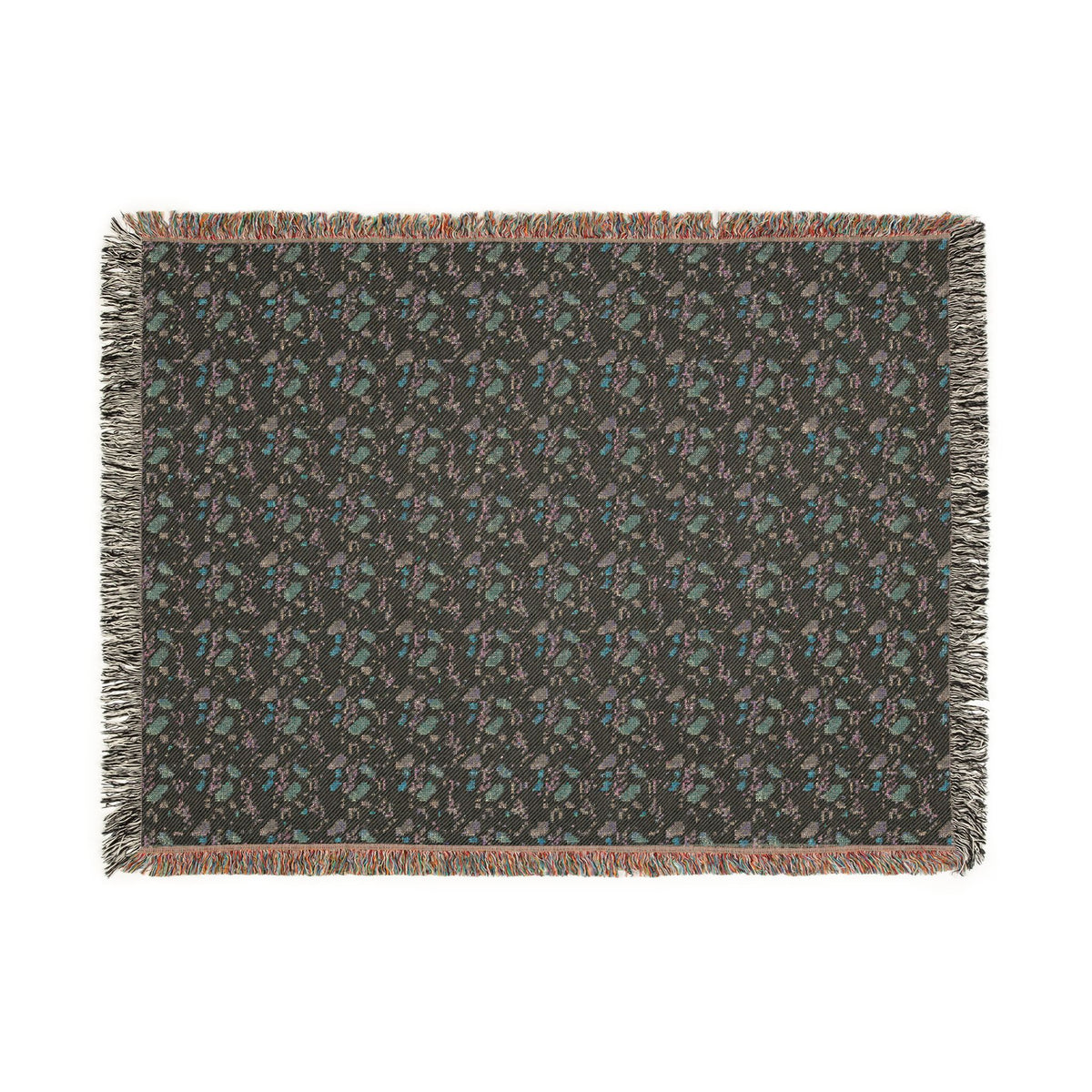 Blush Pink & Sage Green Abstract Woven Blanket