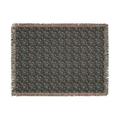 Blush Pink & Sage Green Abstract Woven Blanket